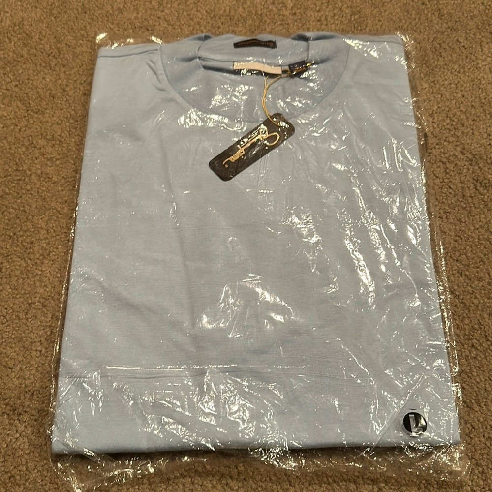 NEW baby blue supima cotton tee // size large
